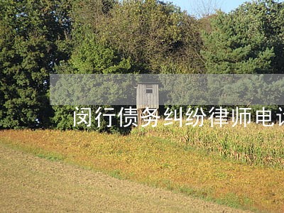 闵行债务纠纷律师电话 闵行债务纠纷律师电话