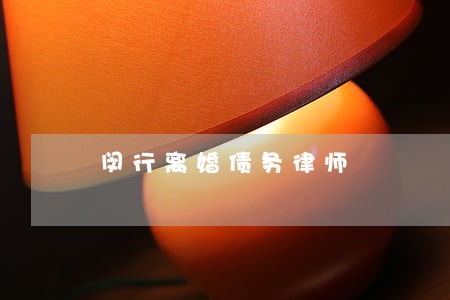 闵行离婚债务律师 闵行离婚债务律师
