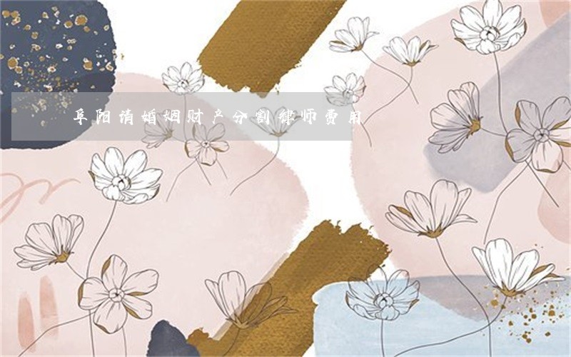 阜阳请婚姻财产分割律师费用 阜阳请婚姻财产分割律师费用