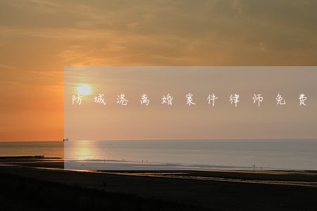 防城港离婚案件律师免费咨询