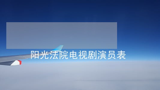 阳光法院电视剧演员表 阳光法院电视剧演员表