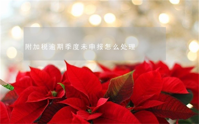 附加税逾期季度未申报怎么处理 附加税逾期季度未申报怎么处理