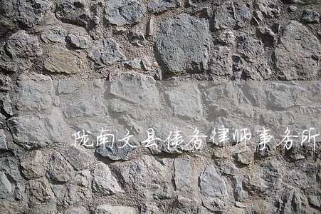 陇南文县债务律师事务所 陇南文县债务律师事务所