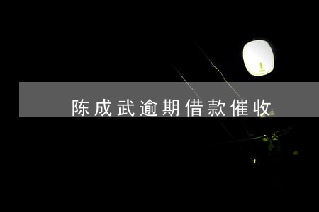 陈成武逾期借款催收 陈成武逾期借款催收