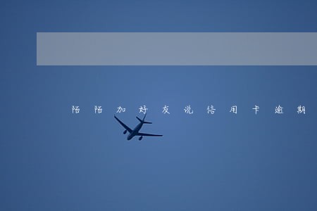陌陌加好友说信用卡逾期