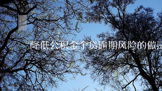 降低公积金个贷逾期风险的做法 降低公积金个贷逾期风险的做法
