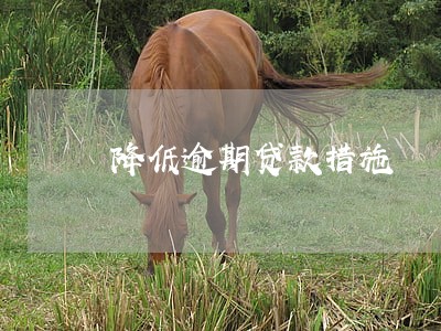 降低逾期贷款措施 降低逾期贷款措施