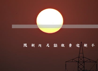 限期内足额缴费逾期不予受理 限期内足额缴费逾期不予受理