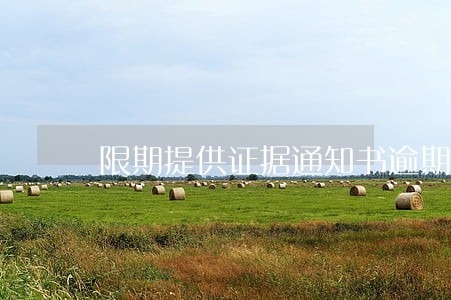 限期提供证据通知书逾期 限期提供证据通知书逾期