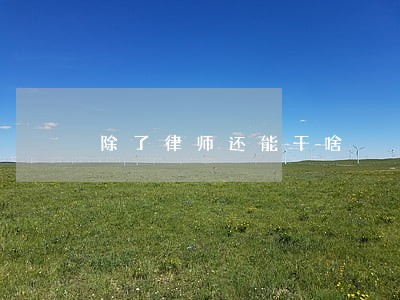 除了律师还能干啥 除了律师还能干啥