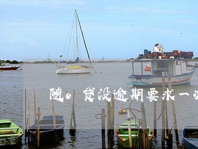 随e贷没逾期要求一次还清
