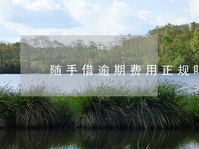 随手借逾期费用正规吗 随手借逾期费用正规吗