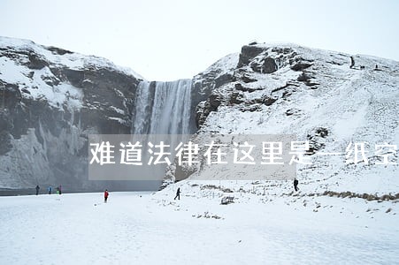 难道法律在这里是一纸空文 难道法律在这里是一纸空文