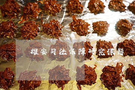 雄安司法保障研究课题 雄安司法保障研究课题