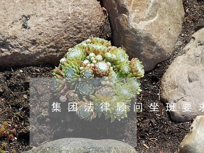 集团法律顾问坐班要求 集团法律顾问坐班要求