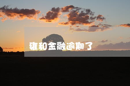 雍和金融逾期了 雍和金融逾期了