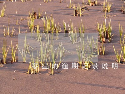 零星的逾期记录说明 零星的逾期记录说明