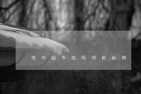 零申报季度所得税逾期 零申报季度所得税逾期