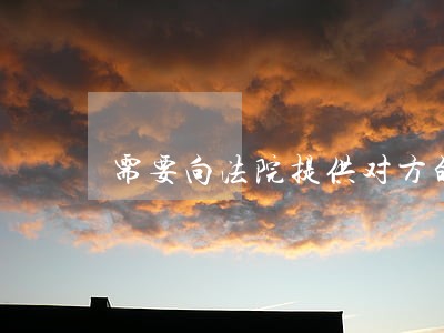 需要向法院提供对方的营业执照吗