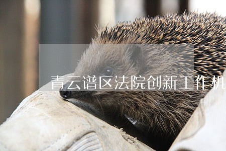 青云谱区法院创新工作机制