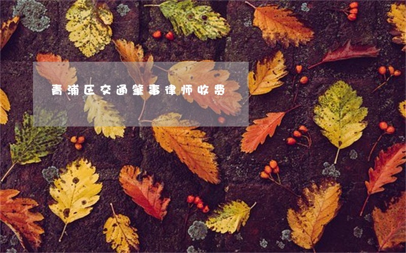 青浦区交通肇事律师收费 青浦区交通肇事律师收费