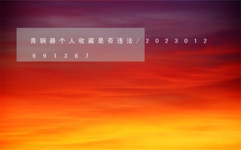 青铜器个人收藏是否违法/2023012691387 青铜器个人收藏是否违法/2023012691387