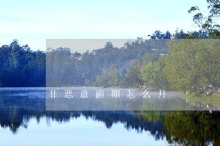 非恶意逾期怎么开 非恶意逾期怎么开