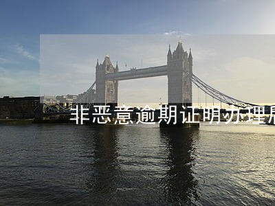非恶意逾期证明办理后