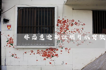 非恶意逾期证明可以贷款吗 非恶意逾期证明可以贷款吗
