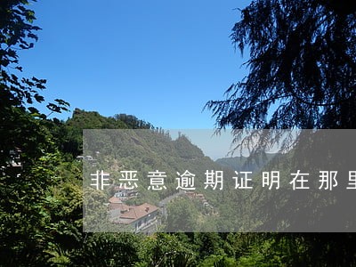 非恶意逾期证明在那里开 非恶意逾期证明在那里开