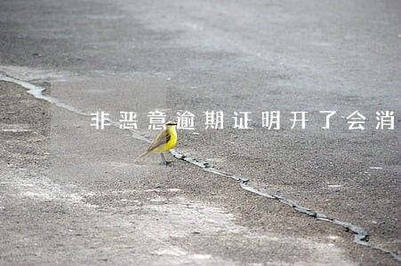 非恶意逾期证明开了会消掉征信吗 非恶意逾期证明开了会消掉征信吗