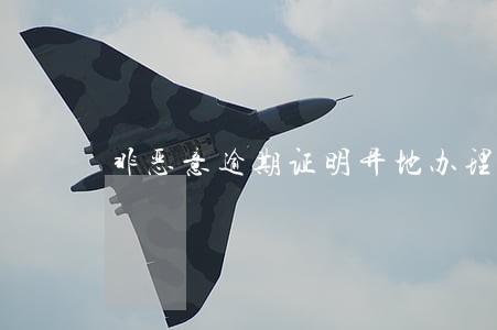 非恶意逾期证明异地办理
