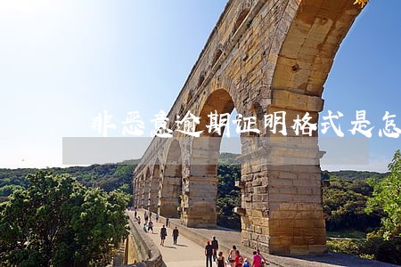 非恶意逾期证明格式是怎么样的 非恶意逾期证明格式是怎么样的