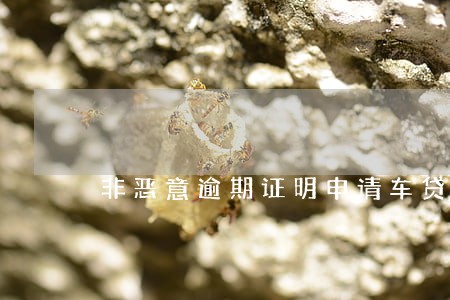 非恶意逾期证明申请车贷