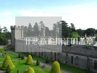 非恶意逾期证明盖章 非恶意逾期证明盖章