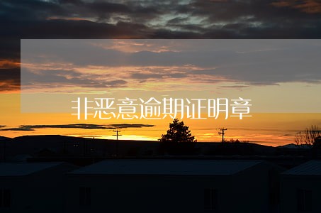 非恶意逾期证明章 非恶意逾期证明章