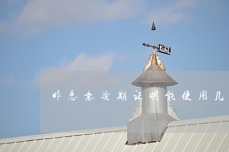 非恶意逾期证明能使用几次