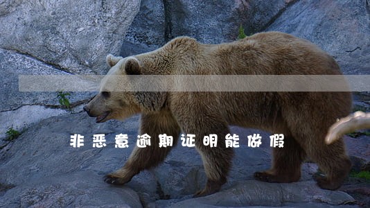 非恶意逾期证明能做假 非恶意逾期证明能做假