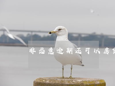 非恶意逾期还可以房贷吗 非恶意逾期还可以房贷吗