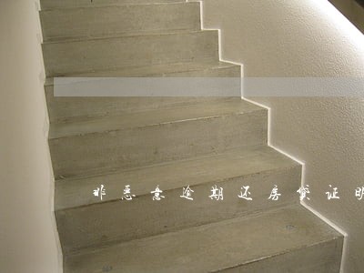 非恶意逾期还房贷证明