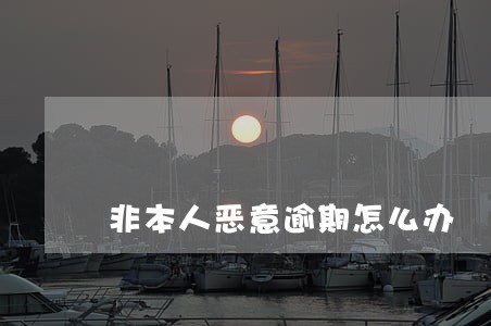 非本人恶意逾期怎么办 非本人恶意逾期怎么办
