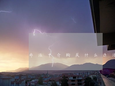 非法中介构成什么违法 非法中介构成什么违法