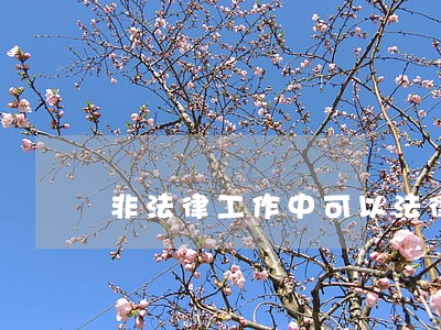 非法律工作中可以法律咨询