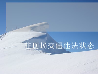 非现场交通违法状态 非现场交通违法状态