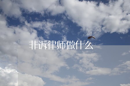 非诉律师做什么 非诉律师做什么
