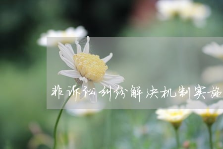 非诉讼纠纷解决机制实施办法 非诉讼纠纷解决机制实施办法
