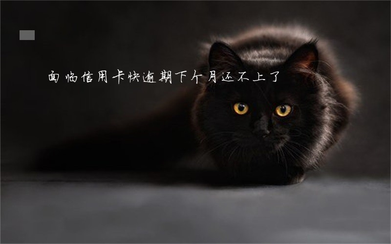面临信用卡快逾期下个月还不上了 面临信用卡快逾期下个月还不上了