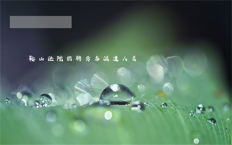 鞍山法院招聘劳务派遣人员