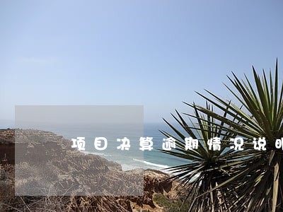 项目决算逾期情况说明 项目决算逾期情况说明