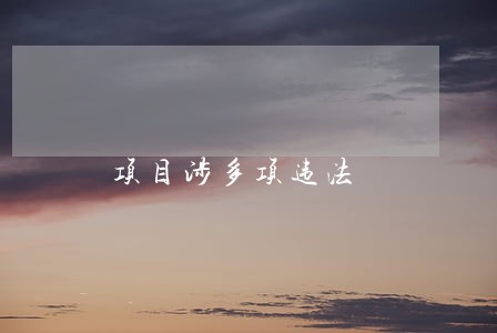 项目涉多项违法 项目涉多项违法